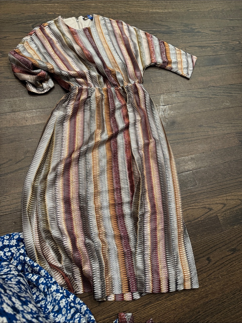 Malo Royal Blue and White Floral Dress
